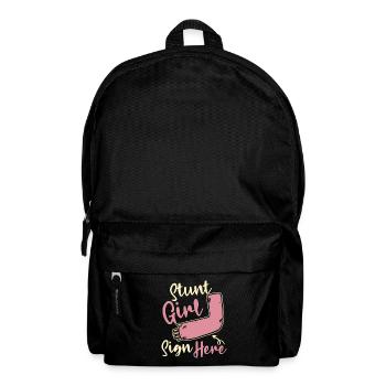 Stunt Girl Sign Here Broken Bone Broken Finger - Backpack - black - Front