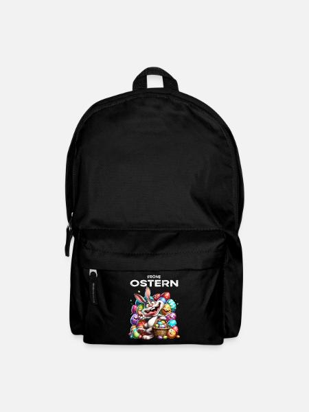 Osterhase lustiges Hasen Ostereier Frohe Ostern - Rucksack - Schwarz