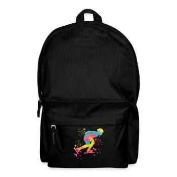 Speed skater Sportswoman Speed Skating - Backpack - black - Front