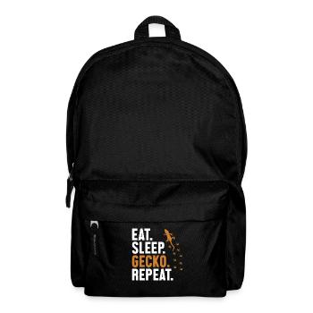 Eat Sleep Gecko Repeat Gekkota Schopfeidechse - Rucksack - Schwarz - Vorne