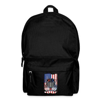 LKW Amerikanische Flagge Trucker Truckie Legenden LKW - Rucksack - Schwarz - Vorne