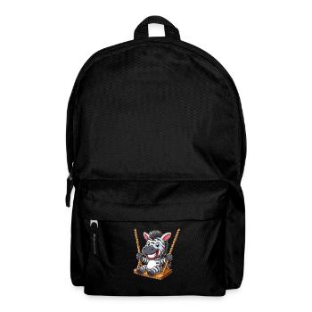 Süßes Zebra Schaukel Cartoon Grinsen Lustig - Rucksack - Schwarz - Vorne