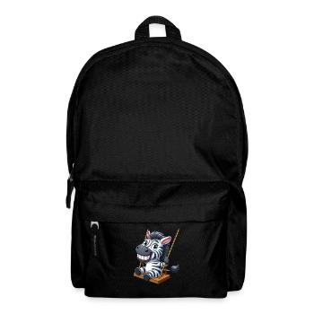 Sourire de dessin animé à bascule de zèbre mignon - Sac à dos - noir - Devant