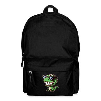 Cooler Dino T-Rex Cartoon mit Sonnenbrille - Rucksack - Schwarz - Vorne