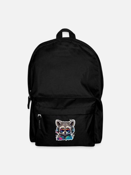 Waschbär Mit Kopfhörern Graffiti Kunst - Rucksack - Schwarz