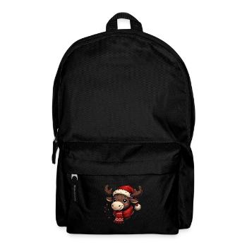 Mignon renne avec chapeau de Père Noël - Sac à dos - noir - Devant