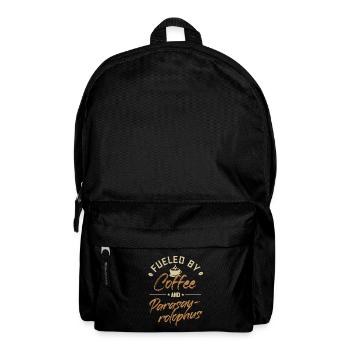 Angetrieben von Kaffee und Parasaurolophus Lover - Rucksack - Schwarz - Vorne