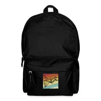 Retro Folding Owl Paper Crane Master Origami - Backpack - black - Front