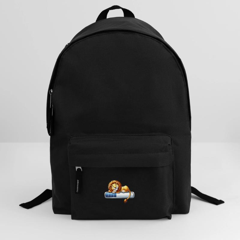 Cute Sleeping Lion on Loading Bar Backpack