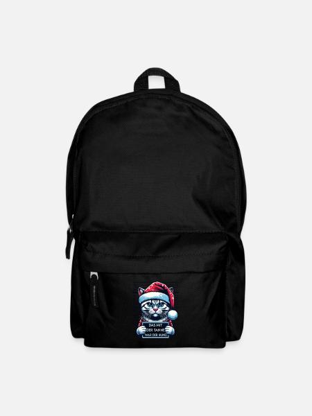 Weihnachtsmann lustiges Katzen Weihnachten - Rucksack - Schwarz