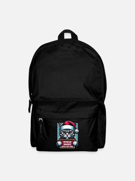 Weihnachtsmann lustiges Katzen Weihnachten - Rucksack - Schwarz
