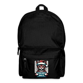 Père Noël Noël Drôle de chats Mugshot - Sac à dos - noir - Devant