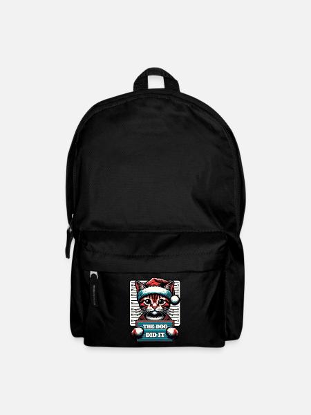 Weihnachtsmann Weihnachten lustiges Katzen Mugshot - Rucksack - Schwarz