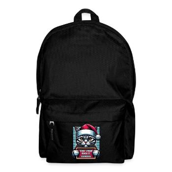 Père Noël Noël Drôle de chats Mugshot - Sac à dos - noir - Devant