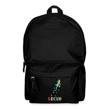Retro Schopfeidechse Gekkota Gecko Experte Leopard - Rucksack - Schwarz - Vorne