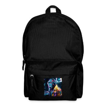 Dj Rave Festival cooler Affe mit Kopfhörer Party - Rucksack - Schwarz - Vorne