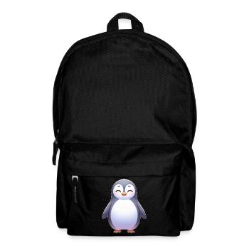Süßer entspannter Cartoon Pinguin glücklich - Rucksack - Schwarz - Vorne