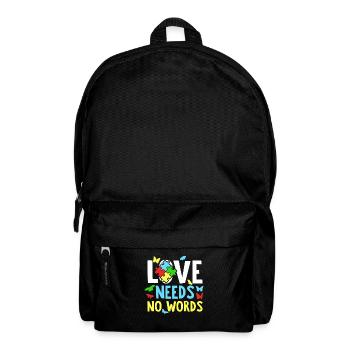 Autismus Puzzle - Liebe Braucht Keine Wörter - Rucksack - Schwarz - Vorne