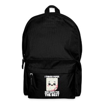 Paper Throwing Scissors Stone Paper Gift - Backpack - black - Front