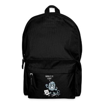 Schere Stein Papier Kindheitsspiele Schulhof - Rucksack - Schwarz - Vorne