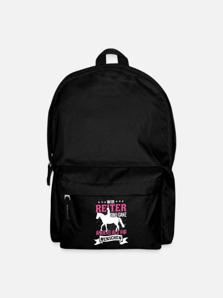 Reiter Reiten Pferd Pferdespruch Pferde Reitschule - Rucksack - Schwarz