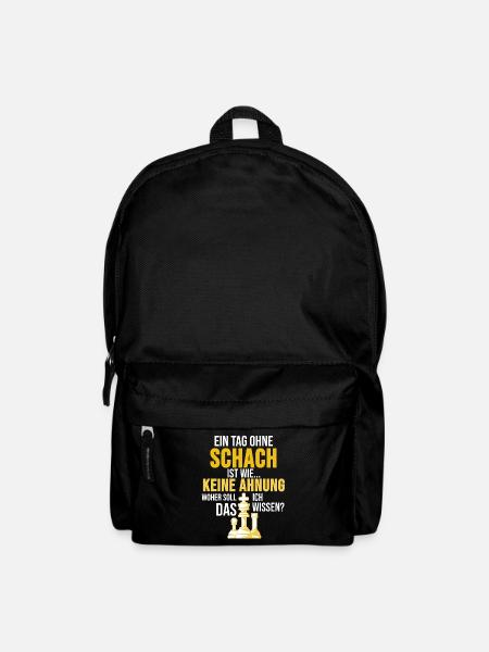 Schach Shirt Schachbrett König Brettspiel Geschenk - Rucksack - Schwarz