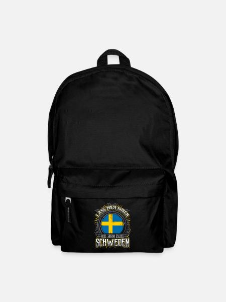 Schweden Angeln Skandinavien Geschenk - Rucksack - Schwarz