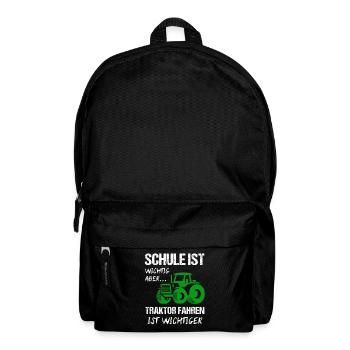 Traktor Trecker Traktoren Geschenk - Rucksack - Schwarz - Vorne