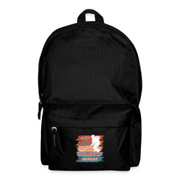 Eat Sleep Ice Hockey Repeat, Geschenk Eishockey - Rucksack - Schwarz - Vorne