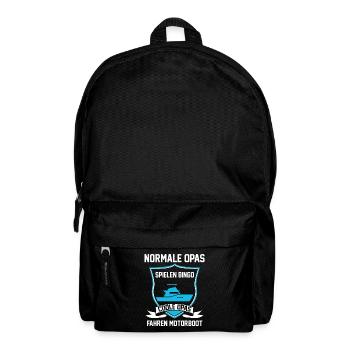 Motorboot Opa Boot Boote Geschenk - Rucksack - Schwarz - Vorne
