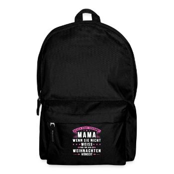 Mama Weihnachten Lustig Mutter Geschenk - Rucksack - Schwarz - Vorne