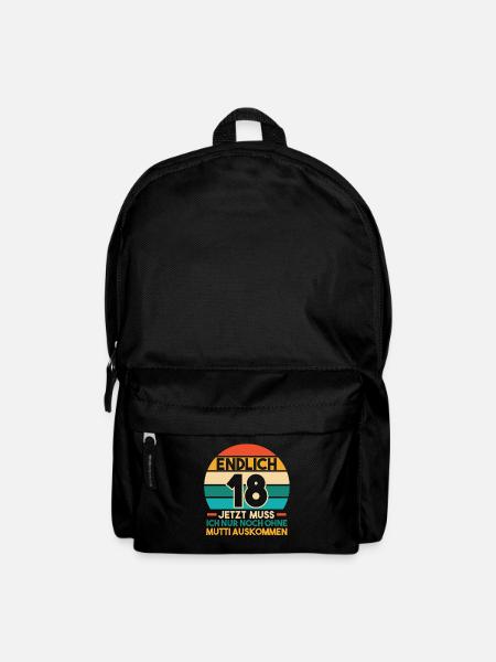 Endlich 18 18 jahre Geschenk 18.Geburtstag - Rucksack - Schwarz