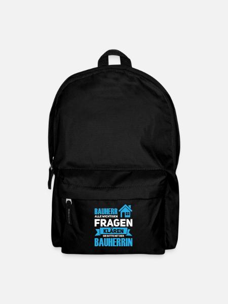 Bauherr bauherren Einweihungsfeier Geschenk - Rucksack - Schwarz