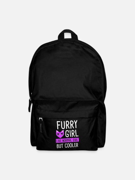 Furry Girls Anime Cosplay Girl Gift - Backpack - black