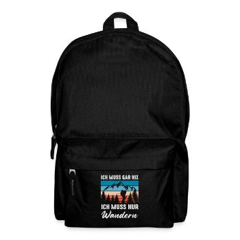 Wandern Bergsteigen Wander Geschenk - Rucksack - Schwarz - Vorne
