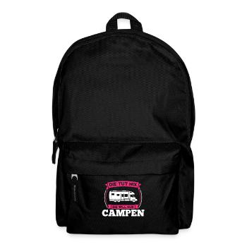 Camping Frau Wohnmobil Camping Geschenk - Rucksack - Schwarz - Vorne