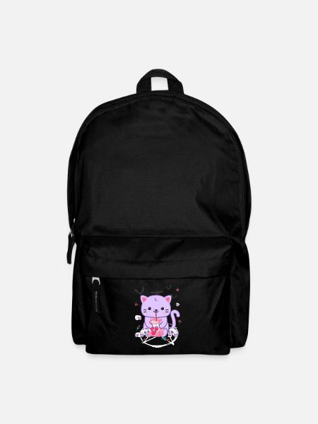 Katze Erdbeermilch Goth-Katze Goth Geschenk - Rucksack - Schwarz