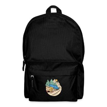 Ski jumpers on the ski jump, Zieeeehhhh - Backpack - black - Front