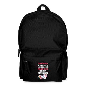 Einhorn Einhörner Einhorn Liebhaber Geschenk - Rucksack - Schwarz - Vorne