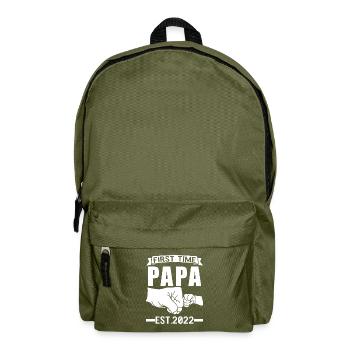Papa 2022 Papa 2022 Familiengeschenk - Rucksack - Olivgrün - Vorne