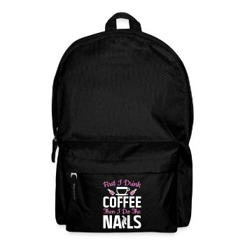 Nail Artist Drink Coffee Nails Nail Tech - Backpack - black - Front