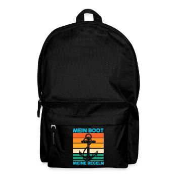 Boot Segeln Segler Geschenk - Rucksack - Schwarz - Vorne