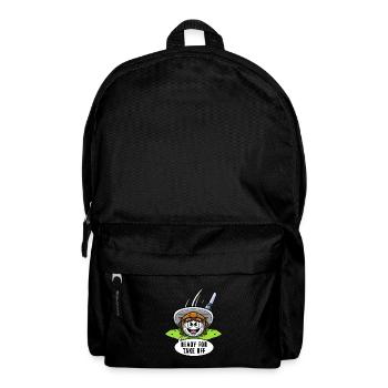 Golf Player Golf With Aviator Cap Golf Court - Backpack - black - Front