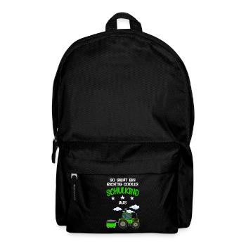 Schulkind Traktor Erstklässler Geschenk - Rucksack - Schwarz - Vorne