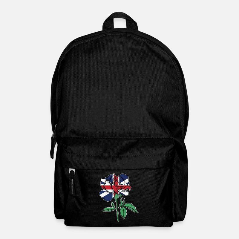 Flag Rose British Flag Roots Gift - Backpack - black