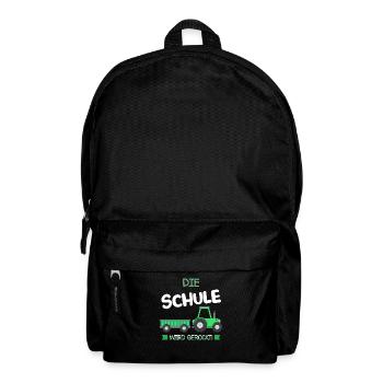 Schulkind Traktor Einschulung Geschenk - Rucksack - Schwarz - Vorne