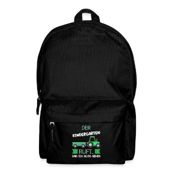 Kindergarten Traktor Kindergartenanfänger Geschenk - Rucksack - Schwarz - Vorne