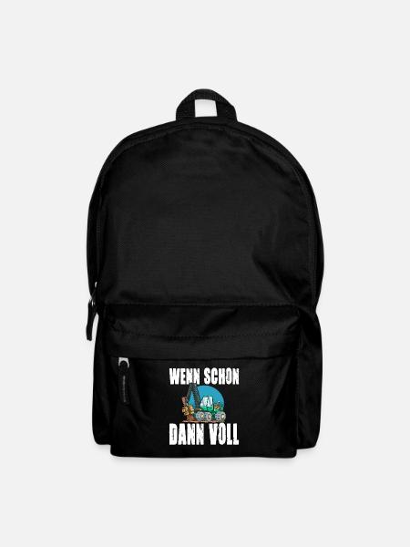 Wenn schon dann voll - Waldarbeit Vollernter - Rucksack - Schwarz