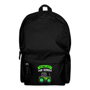 Schulkind Traktor Einschulung Geschenk - Rucksack - Schwarz - Vorne