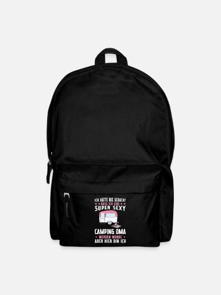 Campen Oma camper Wanderung Geschenk - Rucksack - Schwarz